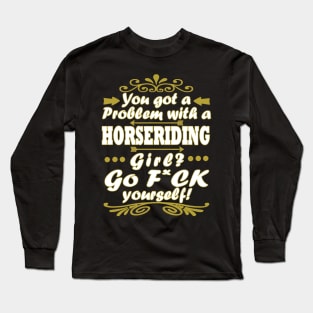 Riding Equestrian Horse Girl Riding Stable Trot Long Sleeve T-Shirt